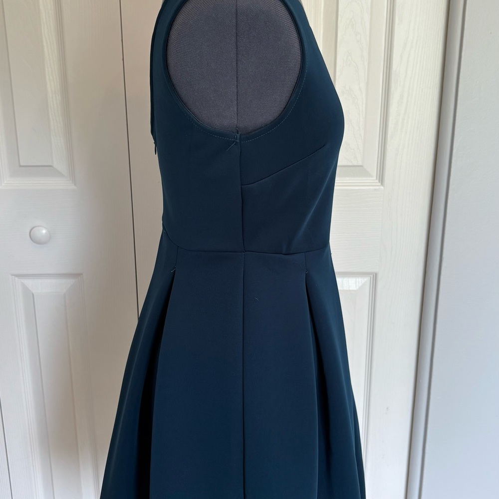 She + Sky Blue Pleated Halter Midi Dress